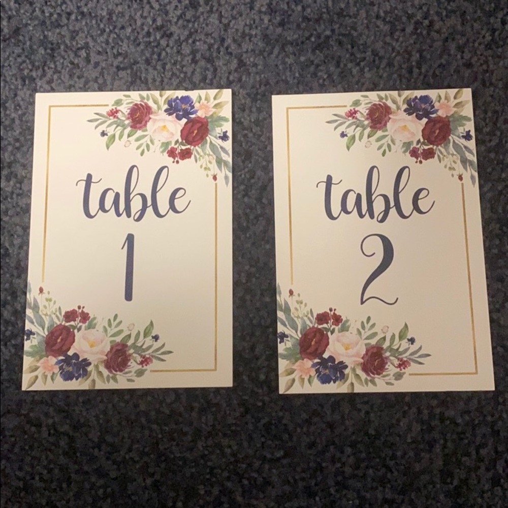 Table numbers 1-25